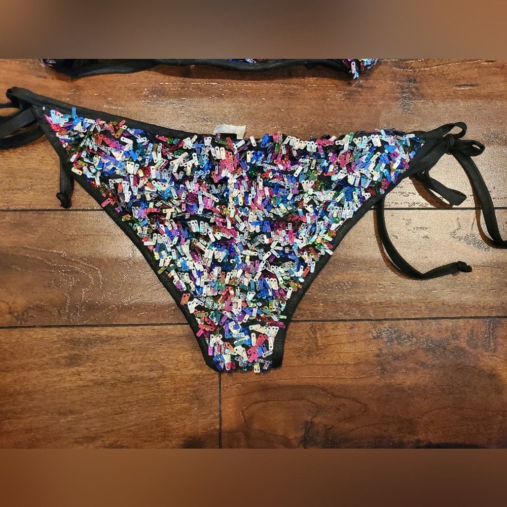 Intimate Basic Sequin Multicolor Bikini Set Adjustable - ONE SIZE - Picture 9 of 12